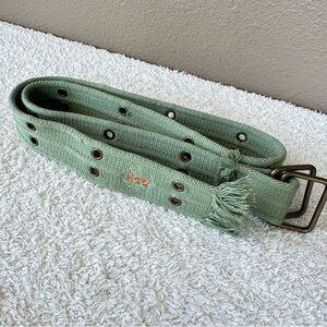 Hollister HCO Y2K 2000s green Adjustable embroidered Belt D ring B